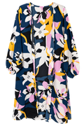 Floral Bubble Sleeve Duster