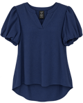 Navy Puff Sleeve Tunic
