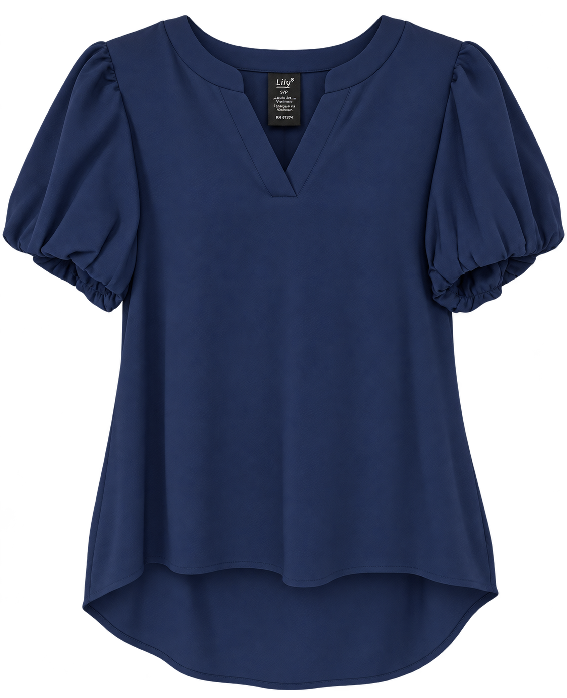 Navy Puff Sleeve Tunic